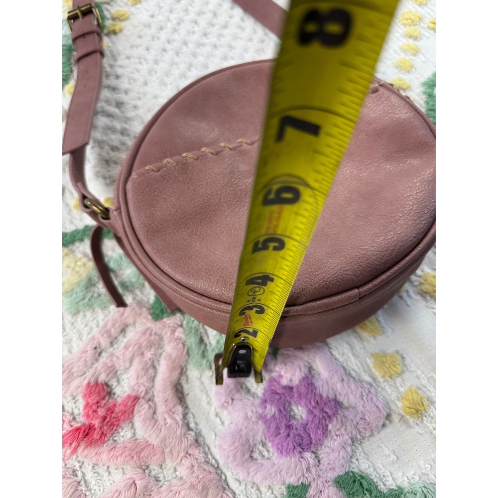 Sonoma Goods For Life Mauve Pink Round Crossbody Bag Whipstitch Detail 222144 - Picture 9 of 9